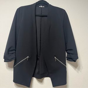 Maurice’s Gently Used Women’s Medium Black Blazer with Zipper Accents